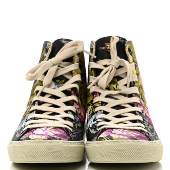 Gucci Blind for Love Floral Embroidered High Top Sneakers - Picture 5 of 16